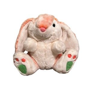 VTG CHOSUN Easter Bunny Rabbit Carrot Feet Floppy Ears Coral Salmon Plush